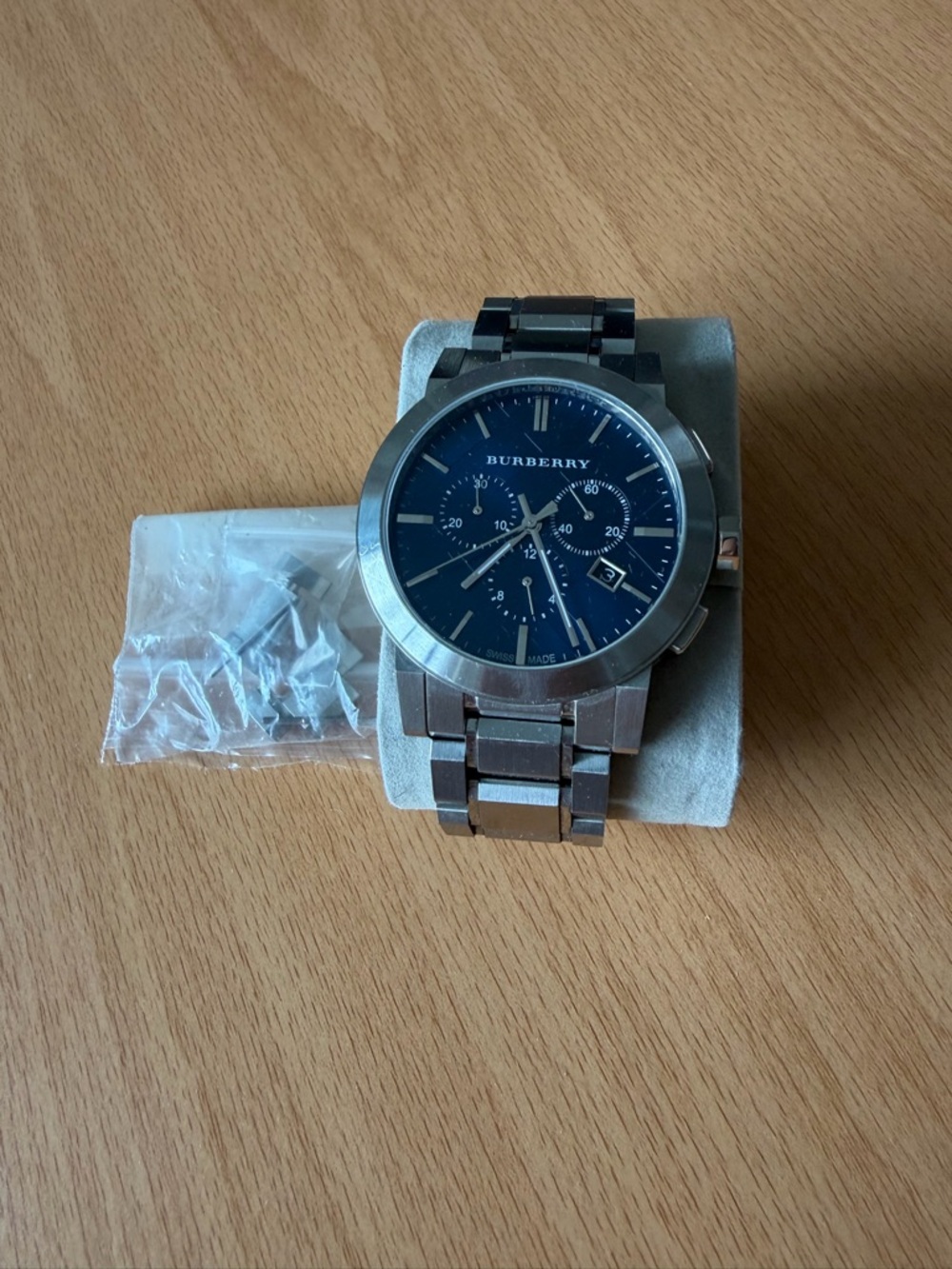 Burberry Silver Brushed Stainless Steel Watch 42mm